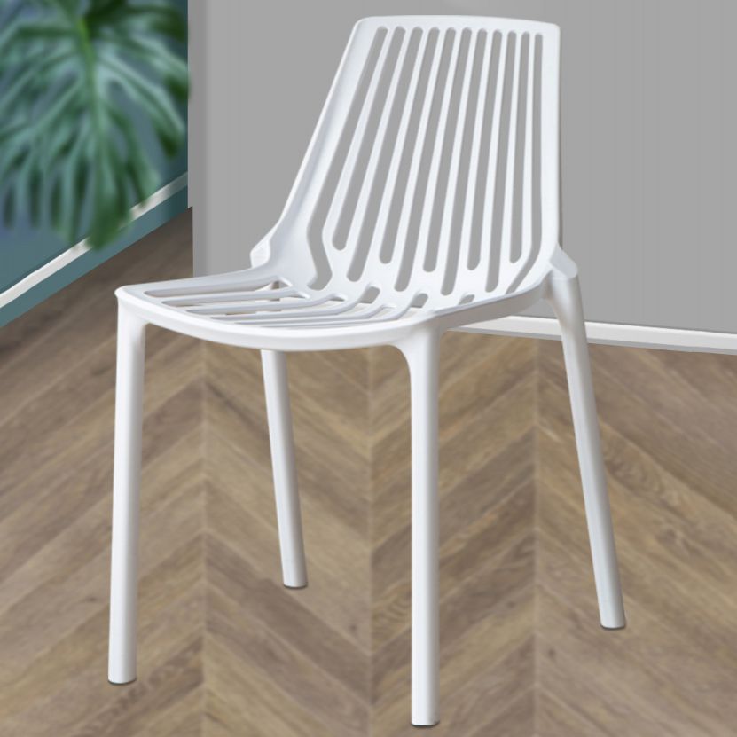 Silla apilable de estilo moderno, sillas sin brazos con patas de plástico para cocina