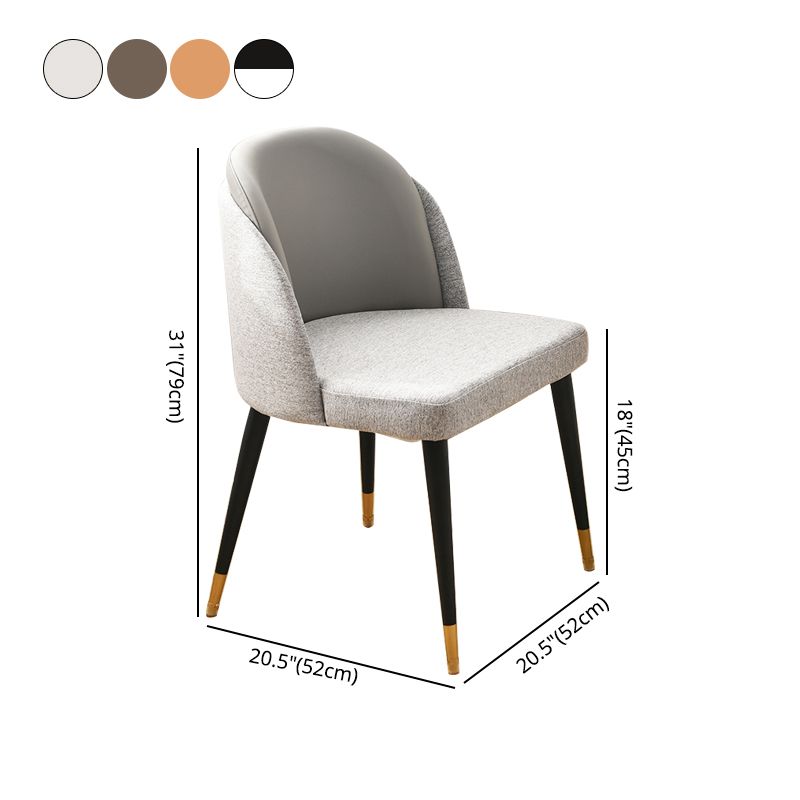 Sillas de comedor sin brazos tapizadas estilo escandinavo con respaldo sólido que cena la silla lateral
