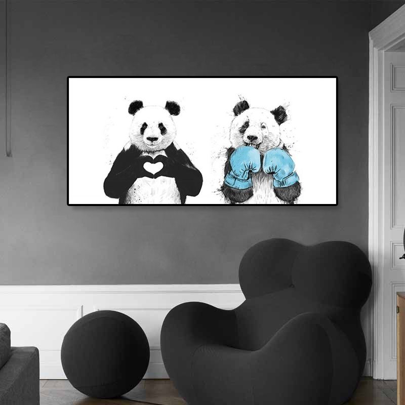 Textured Animal Canvas Art Contemporary Wall Decor for Boys Bedroom, Multiple Sizes Available