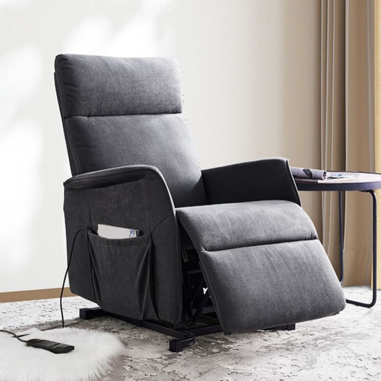 Velvet Gray Recliner Power-Remote Recliner Chair with Lift Assist