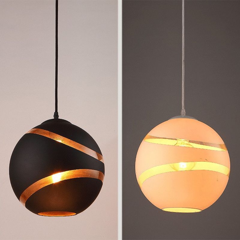 Contemporary Design Globe Hanging Lamp Frosted Glass Shade 1 Light  Pendant Light for Restaurant