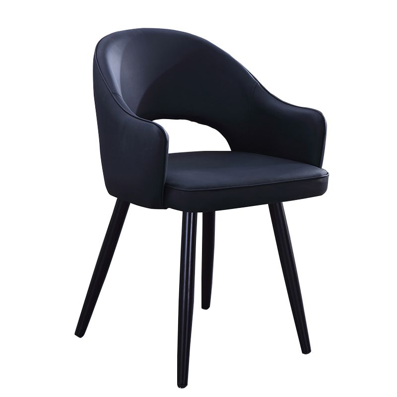 Sillón casero escandinavo tapizado con respaldo abierto Silla de comedor de metal