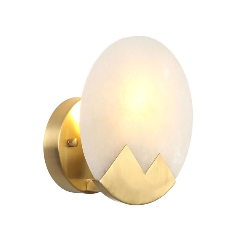 Lámpara de pared de 1 luz de latón de lámpara de pared de lámpara de vidrio blanco con esmalte de tulipanes de tulipán de vidrio glaseado/cilindro con brazo