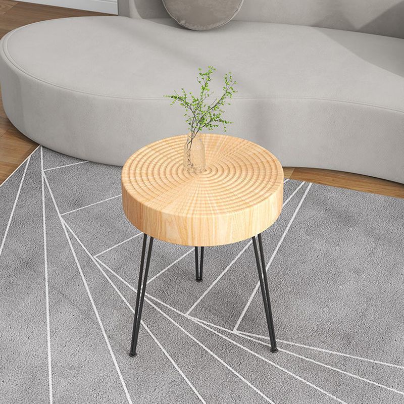Contemporary Cocktail Table Round Solid Wood Coffee Cocktail Table