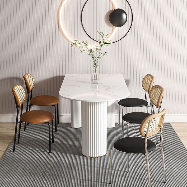 Tavolo da tavolo da tavolo in marmo in metallo contemporaneo per sala da pranzo e cucina