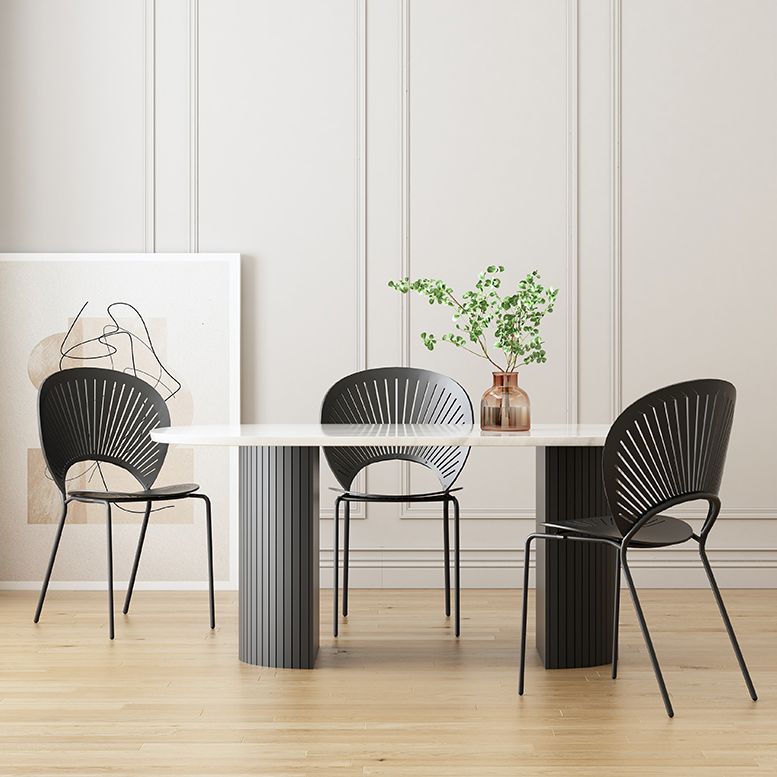 Simplicity Style Furniture Oval Double Pedestal Dining Site Table for Dining Room