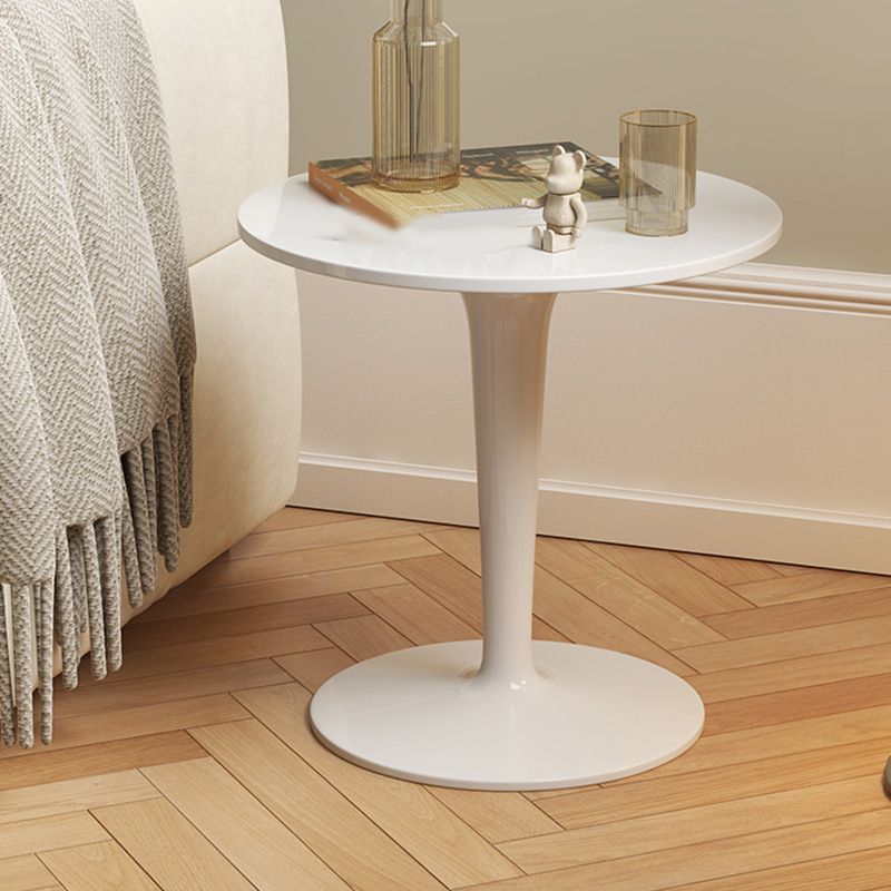 Contemporary Round Side End Table Plastic Pedestal Sofa Side Table