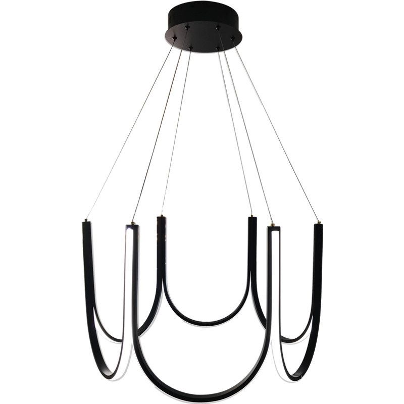 Contemporary Symmetrical Curves Chandelier Lights Aluminum Pendant Ceiling Lights for Living Room
