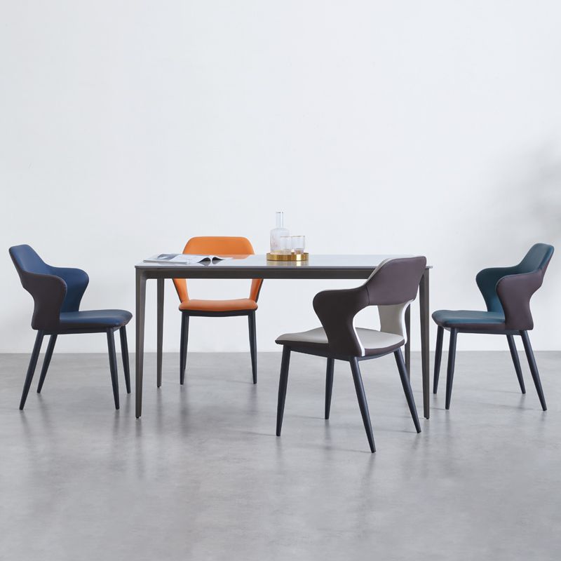 Minimalistische stijl gestoffeerde zijstoelen Open achterstoelen achterstoelen voor thuis