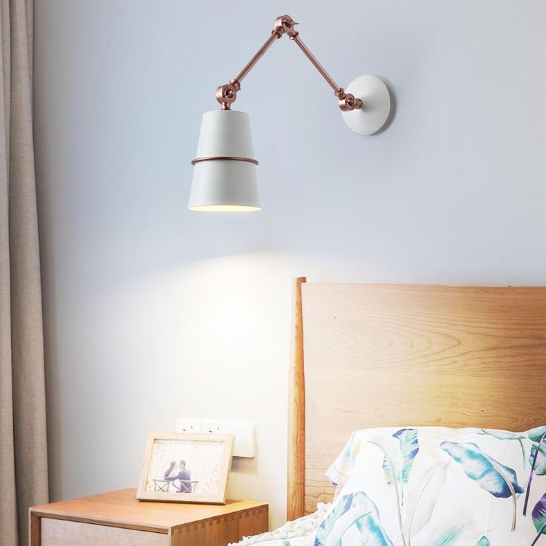 Verstellbare 1-Licht-Kegel Wandleuchten Moderner Aluminium-Wandbeleuchtungsideen in Schwarz und Weiß