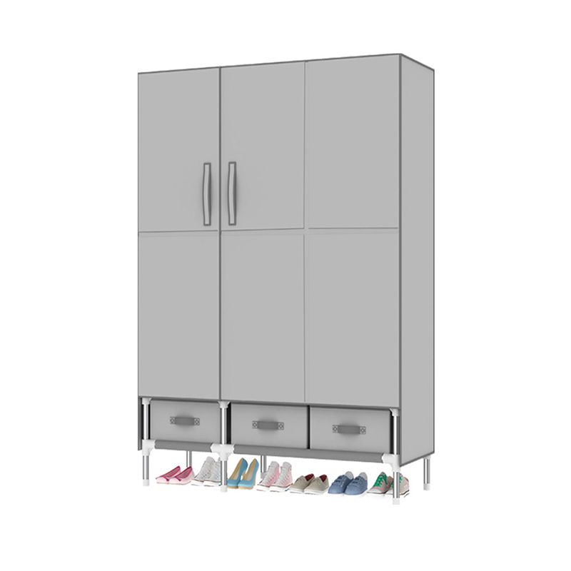 Contemporary Metal Wardrobe for Home Matte Finish Cabinet with Legs