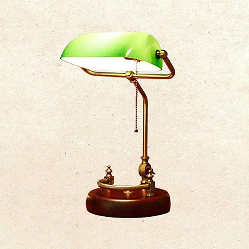 Ein Glühbirnen -Retro -Tischlampenglas Schattenschatten -Schreibtischlampe mit Kettenschalter