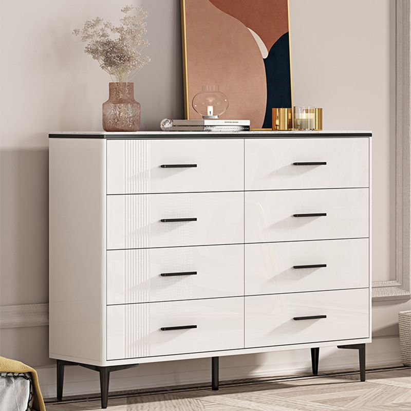 11.81" Wide Accent Chest White Contemporary Chest with Drawers