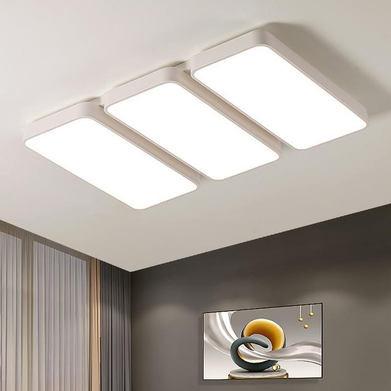3-Light White Flush Mount Lighting LED Ceiling Light for Living Room