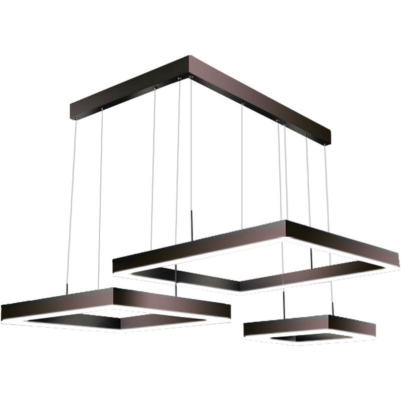 Rectangular Contemporary Chandelier Light Fixtures Restaurant Hanging Chandelier with Acrylic Shade