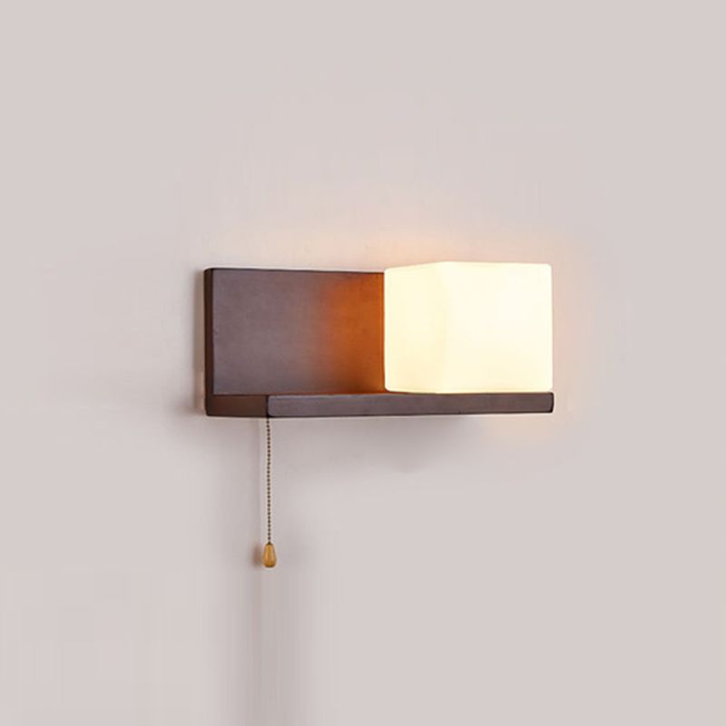 Nordic Wall Mount Lamp Modern Style Wooden Wall Sconce Light for Living Room