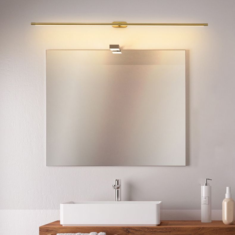 Simplicité Mirror de vanité allongée lumineuses luminaires muraux acryliques pour salle de bain