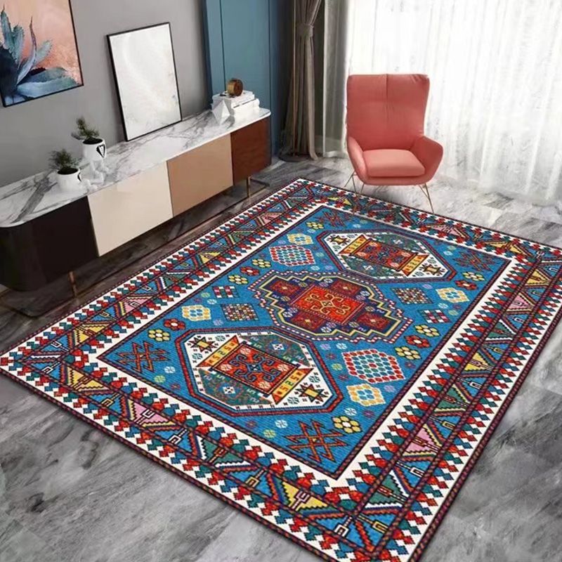 Light Orange Bohemia Rug Polyester Graphic Rug Stain Resistant Area Rug for Drawing Room