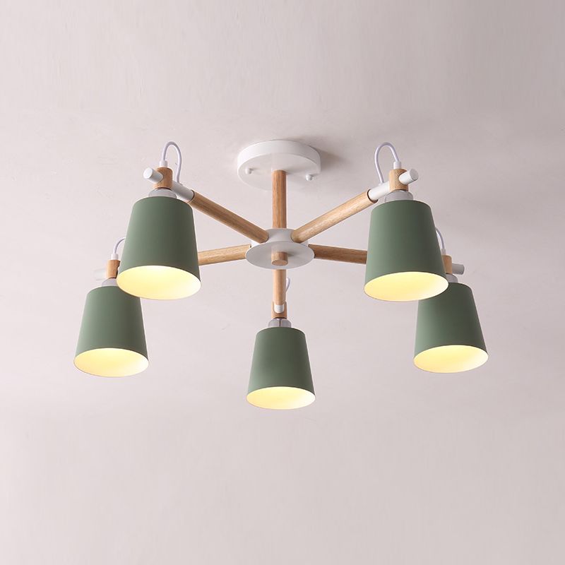 Minimalist Macaron Hanging Light Metal Hanging Chandelier for Sitting Room