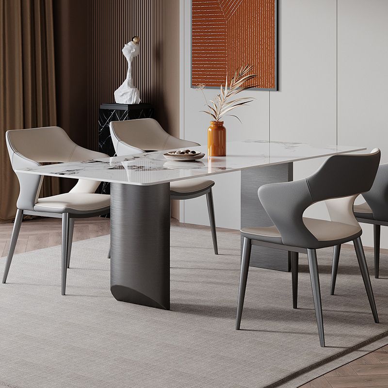 Modern Sintered Stone Top Dining Set Rectangle 1/2/4/5/7 Pieces Dining Table with Chairs