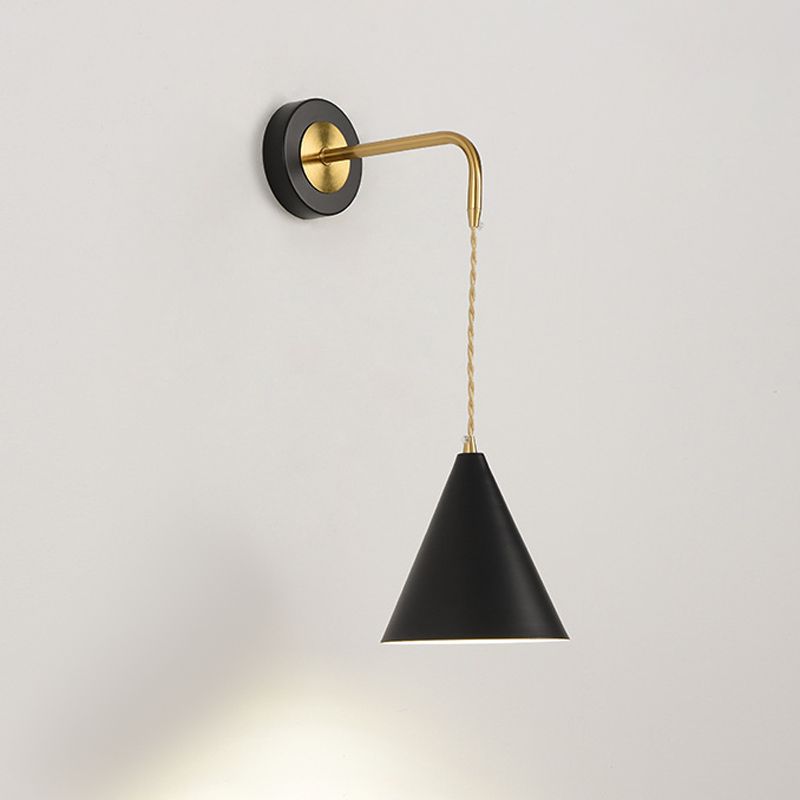 Contemporary Metal Wall Light Black/White Lighting for Living Room