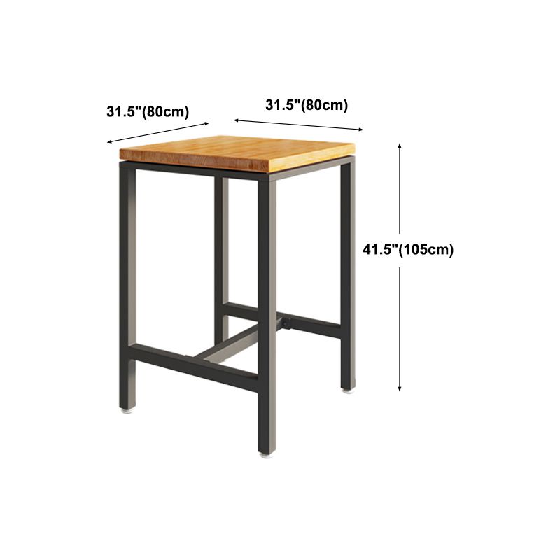 Wood Trestle Modern Bar Stool Table Natural Bistro Bar Height Cocktail Table