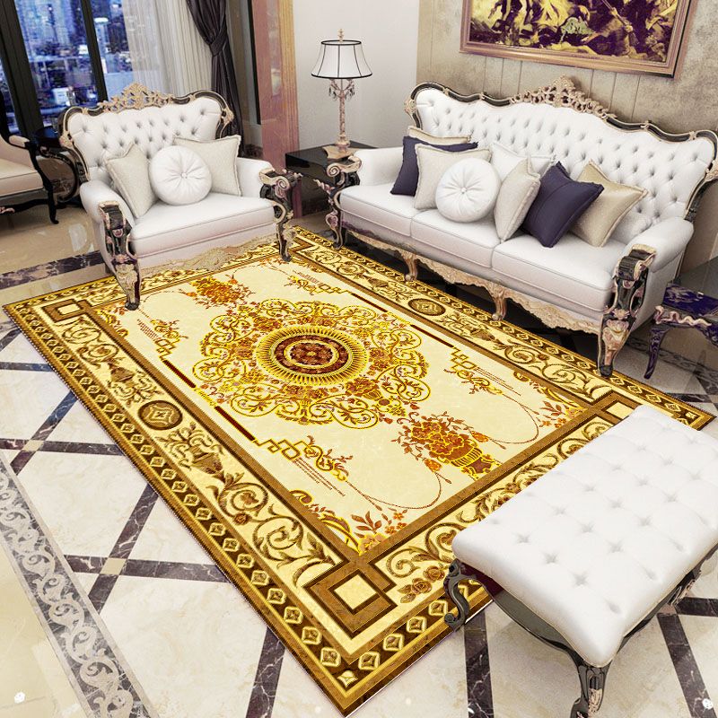 Fluorescent Green Modern Rug Polyester Graphic Rug Non-Slip Backing Rug for Home Decoration