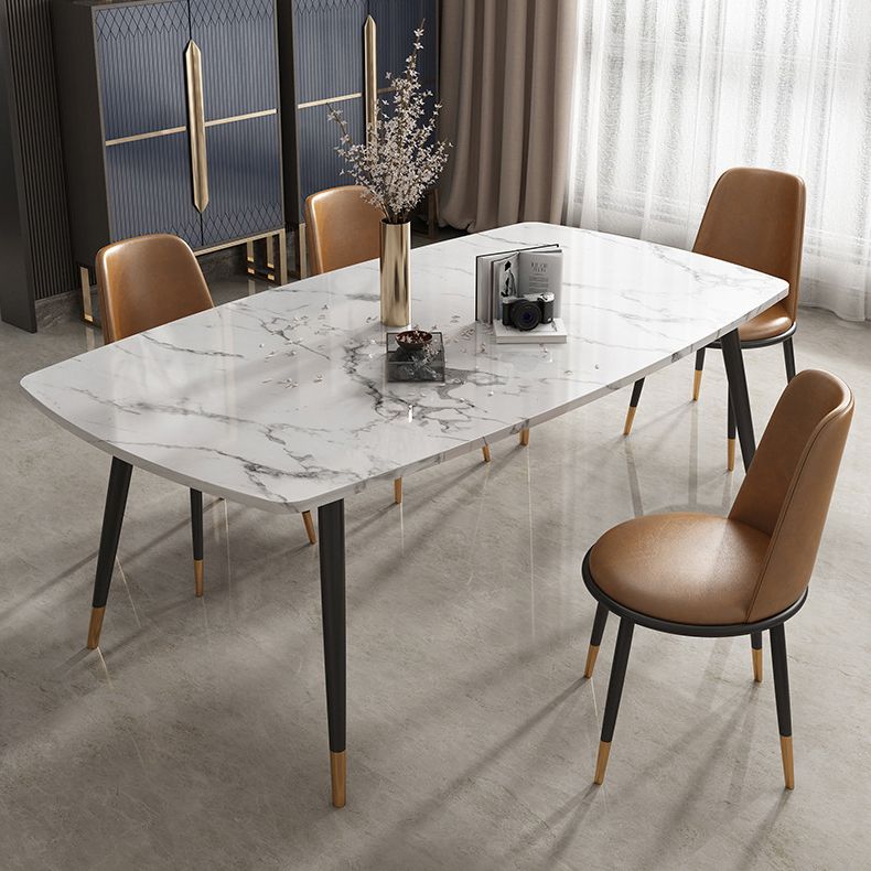 Nordic Dining Chair Armless Dining Chair with Metal Legs for Home