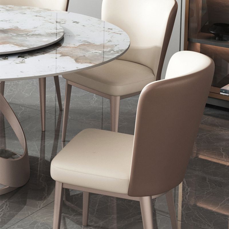 Modern Side Chair Metal Solid Back Dining Room Chair for Kitchen