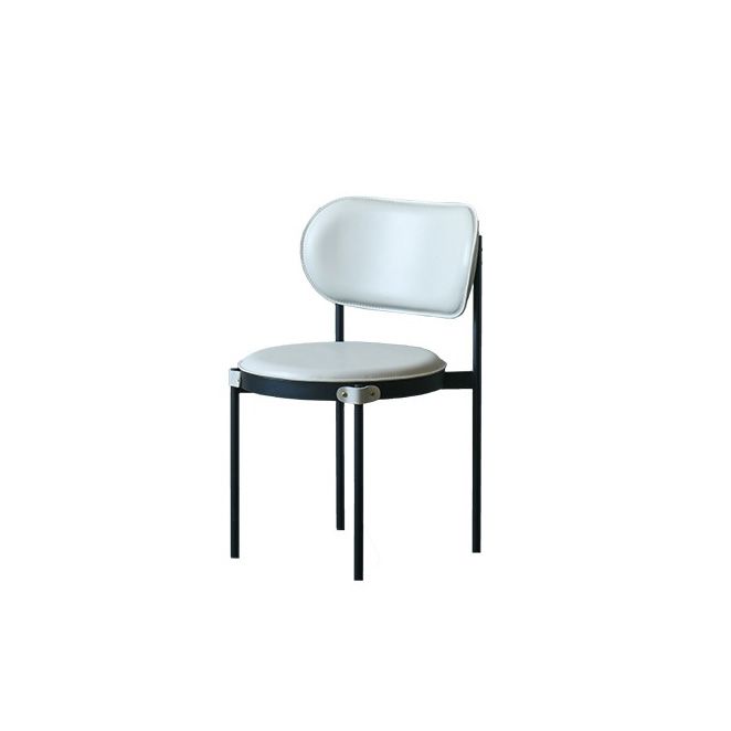 Industrial Open Back Dining Chair Black Legs Dining Side Chair