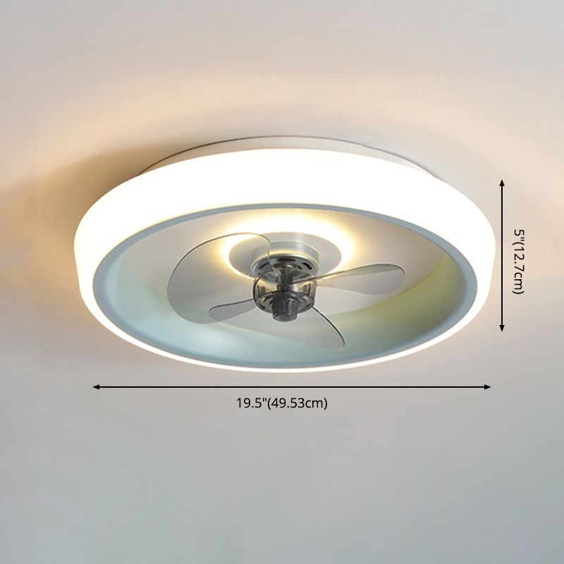 3 Klingen runde Deckenventilator Beleuchtung Nordisches Acrylschlafzimmer LED -LED -LED -Leuchte Leuchte