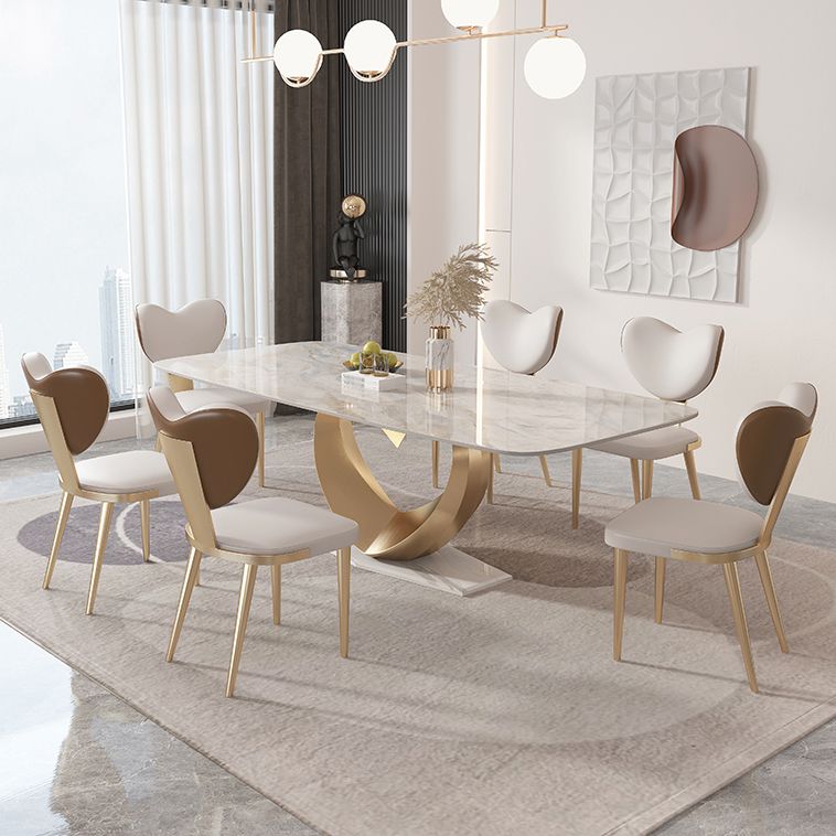 1/4/5/7/9 Pieces Dining Chairs Set  Sintered Stone Dining Table Set Rectangle Table