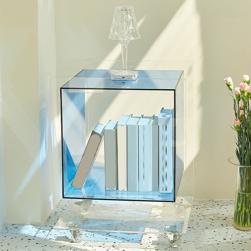21.65"/23.62" Tall 1 - Shelf Nightstand Acrylic with Casters Night Stand