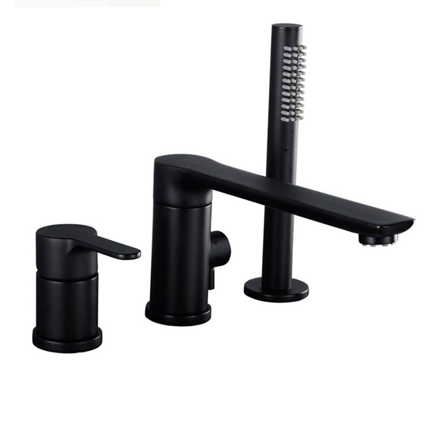 Modern Square Brass Tub Faucet with Hand Shower Bathroom Faucet