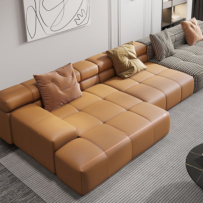 Scandinavian Sleeper Sectional with Tufted Split-Back and Recessed Arm