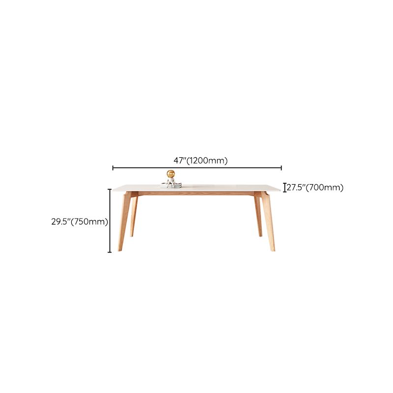 Sintered Stone Dining Table Wooden Base Dinner Table for Dining Room