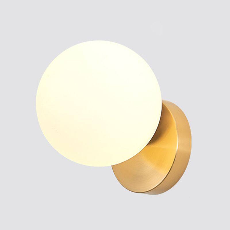Glass Spherical Shape Wall Lights Modern Style 1 Light Wall Mount Fixture for Living Room