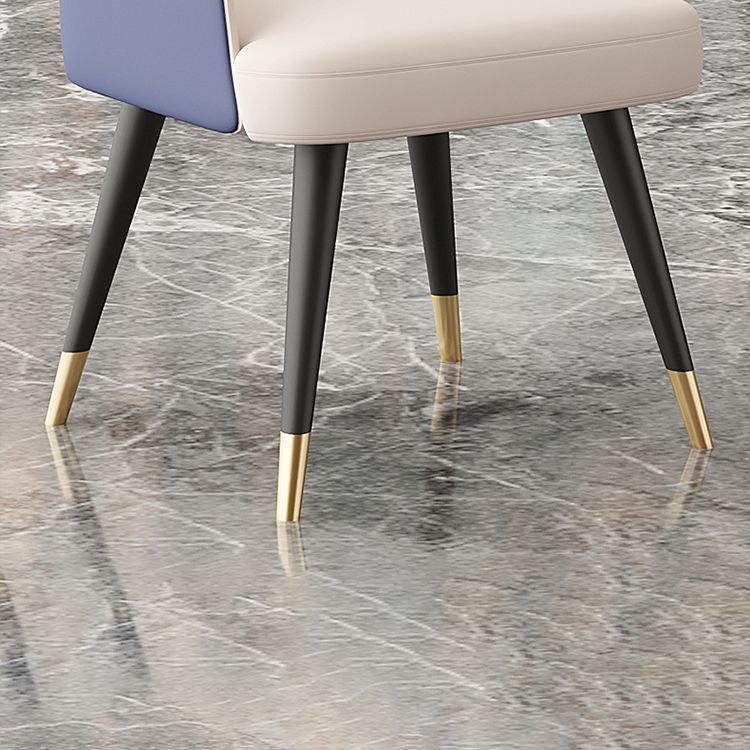 Silla de comedor con brazo de metal Glam, sillas laterales de piel sintética para uso doméstico