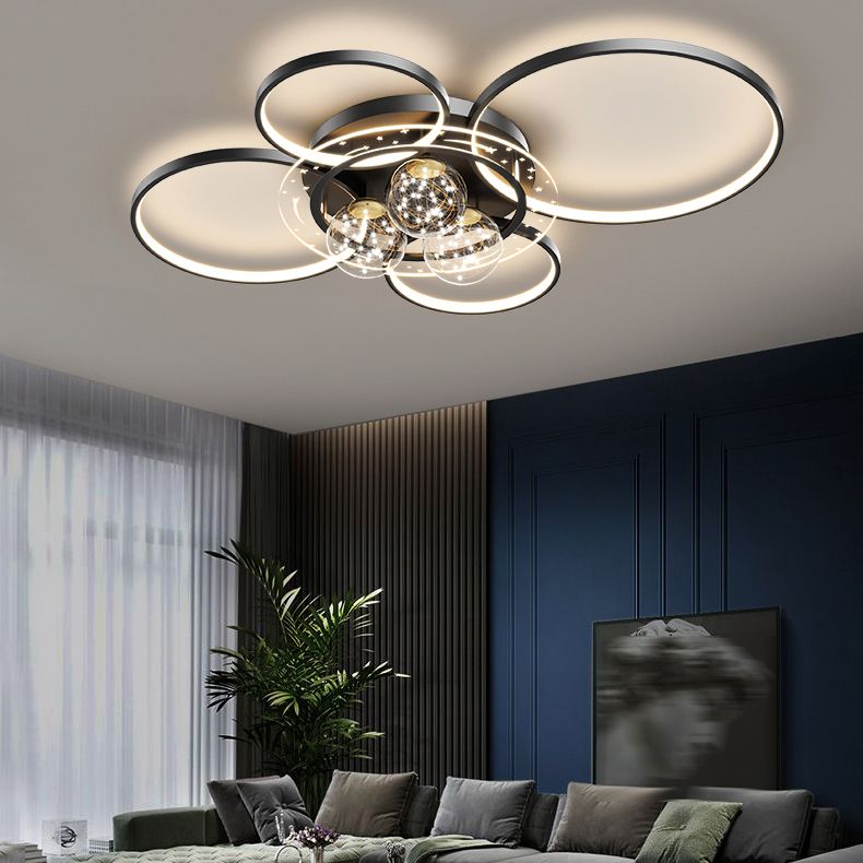 Ball Shape LED Ceiling Lamp Modern Iron 7 Lights Flush Mount for Bedroom Living Room