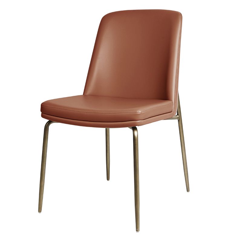 Faux Leather and Metal Contemporary Armless Dining and Accent Chairs