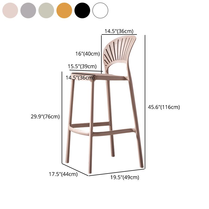 Taburete de bar trasero completo del taburete sin brazos contemporáneo plástico del comedor de la cocina