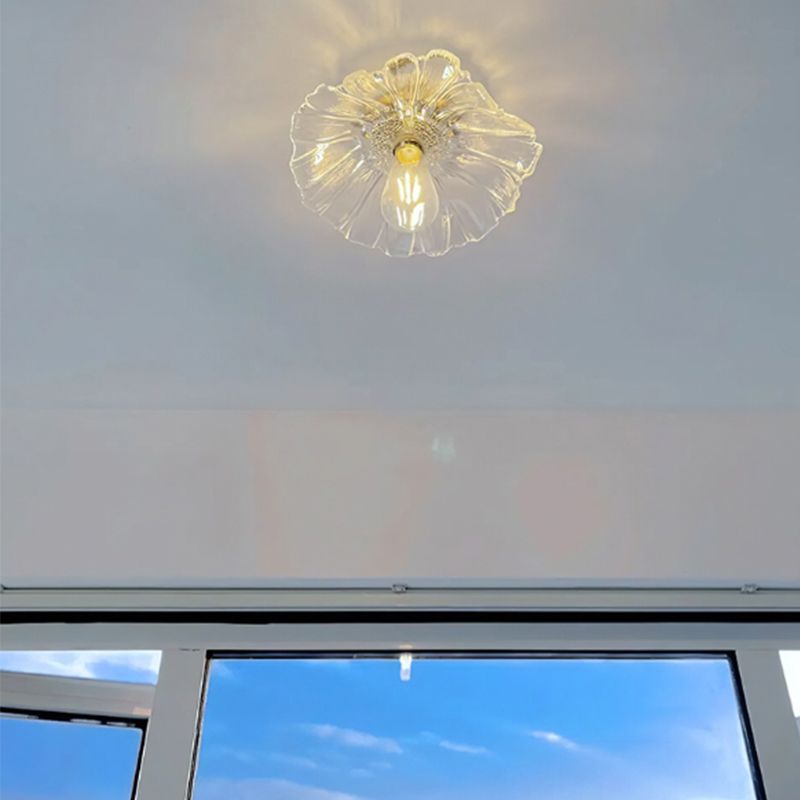 Contemporary Ceiling Lamp Creative Glass Shade Flush Mount Light Fixture