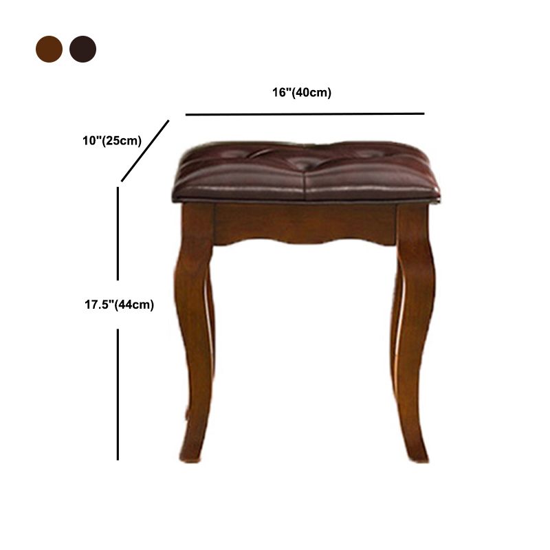 Traditional Flip-Top Vanity Dressing Table Wooden Makeup Vanity Set