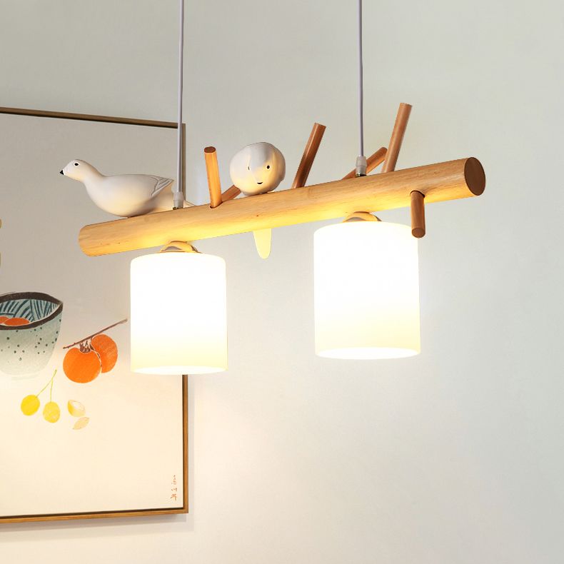 Lámpara simple de madera de madera accesorios de iluminación colgante de madera para comedor