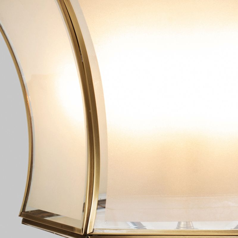 Modern Simple Copper Outdoor Light Lantern Shape Waterproof Pillar Lamp for Outdoor