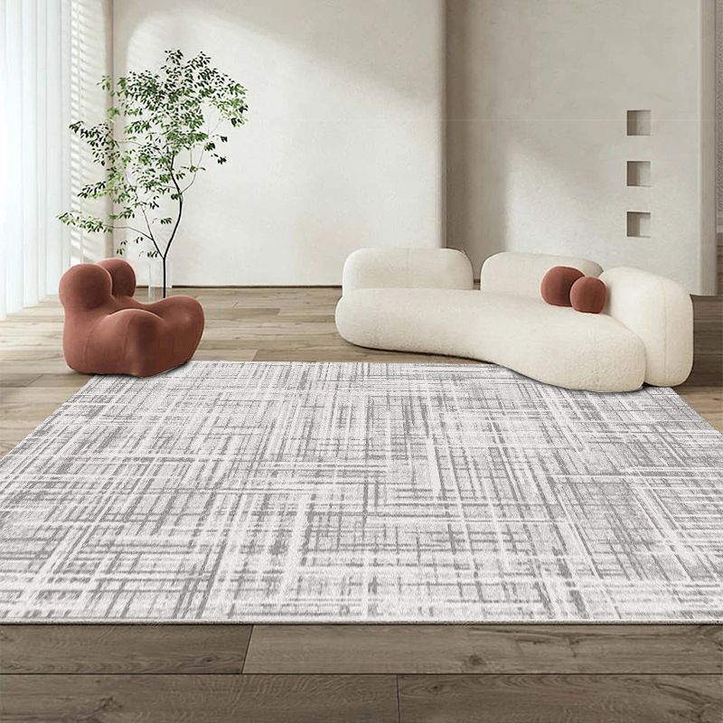 Grey Modern Rug Polyester Graphic Area Rug Tear Resistant Rug for Home Decor