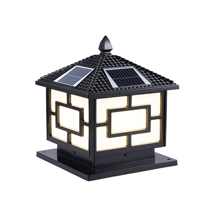 Modern Pillar Lamp Minimalist Outdoor Lamp with Acrylic Shade for Garden