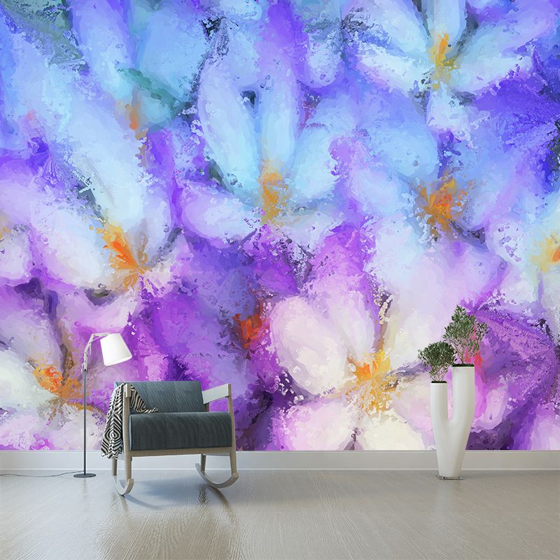 Illustration Flower Mural for Living Room Decoration Waterproof, Made to Measure