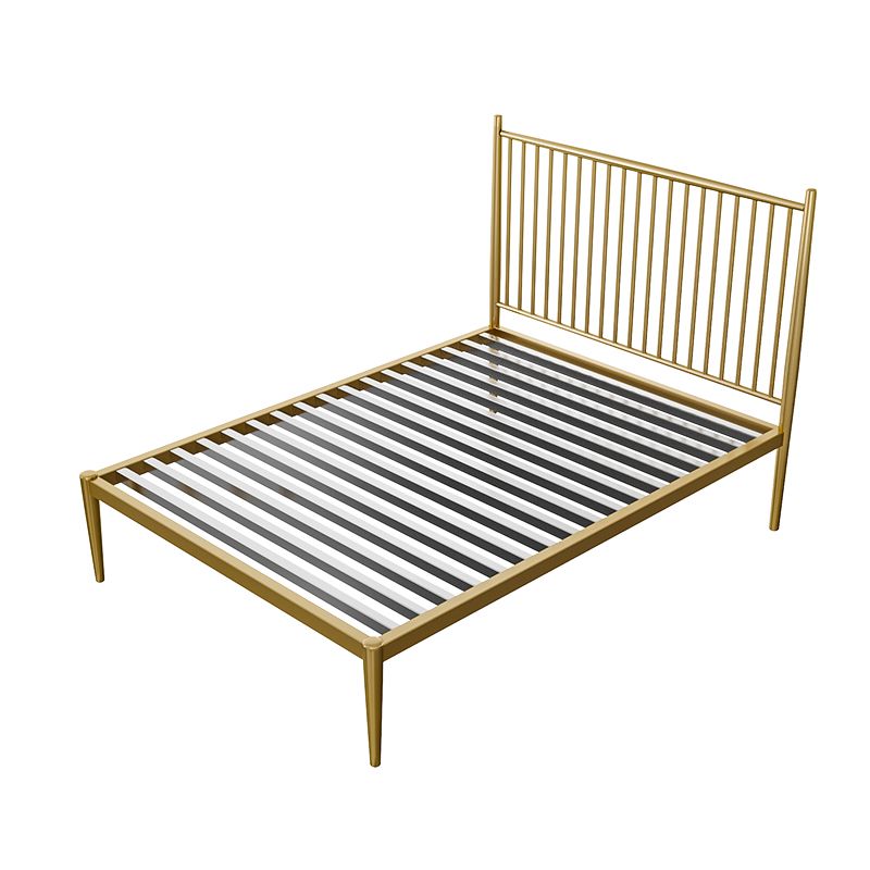 Contemporary Metal Open-Frame Bed Slat Rectangular Slat Bed with Metal Legs