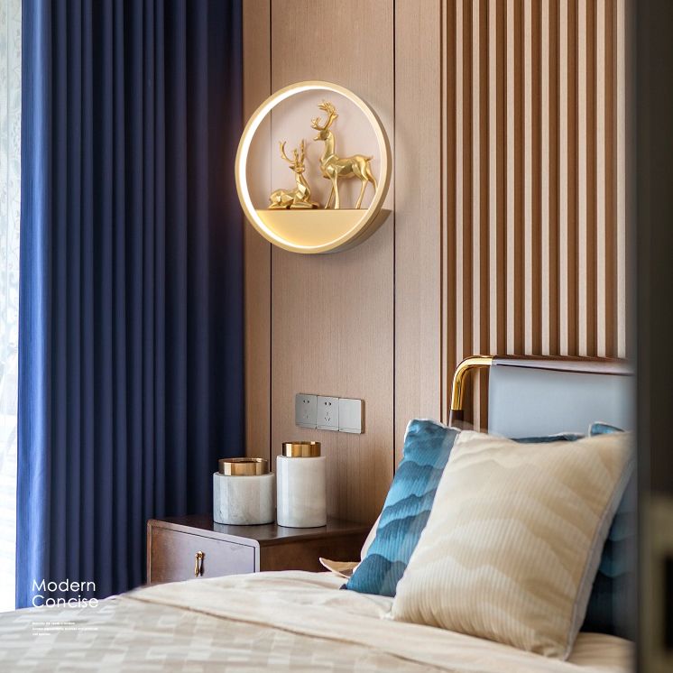 Lampade a parete in metallo circolare a 1 lutto moderno moderno lampada da monte per soggiorno